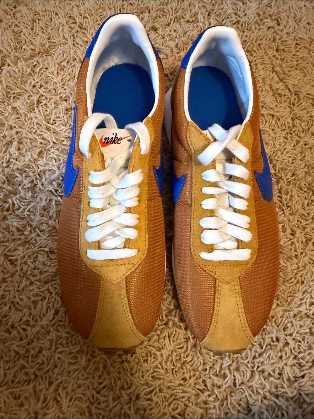 Nike Brown and Royal Blue Retro Low-Top Sneakers - Picture 5 of 5